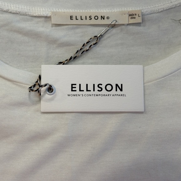 Ellison Bedazzled Eyelash Top White - Picture 7 of 11